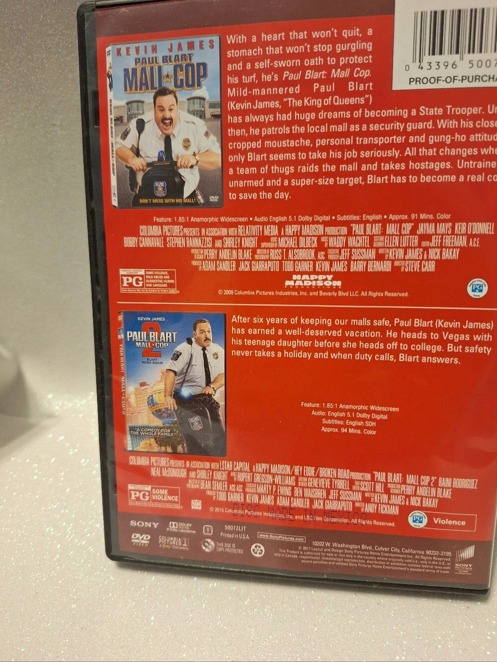 Paul Blart Mall Cop & Mall Cop 2 DVD Kevin James DOUBLE FEATURE